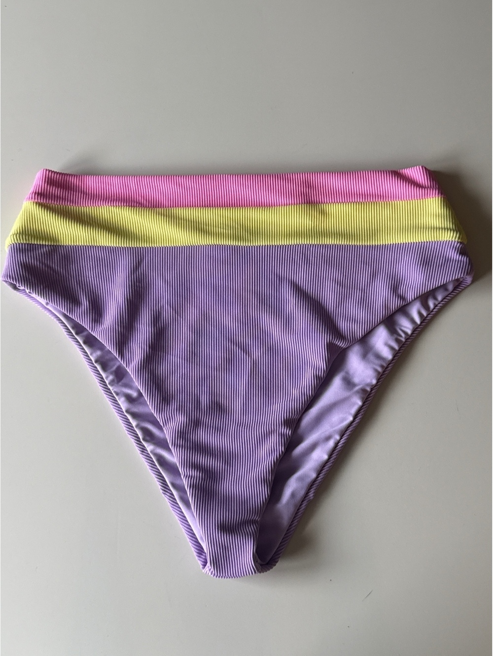 Beach Riot Heidi Ribbed Colorblock High Waisted Swim Bottom Size M - Picture 4 of 6